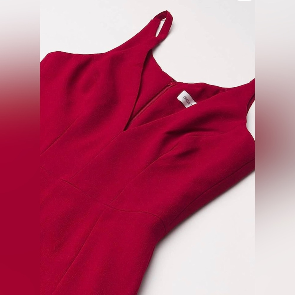 NWT Dress the Population 'Iris' Garnet Red Side Slit Crepe Gown, X-Large - Picture 6 of 6